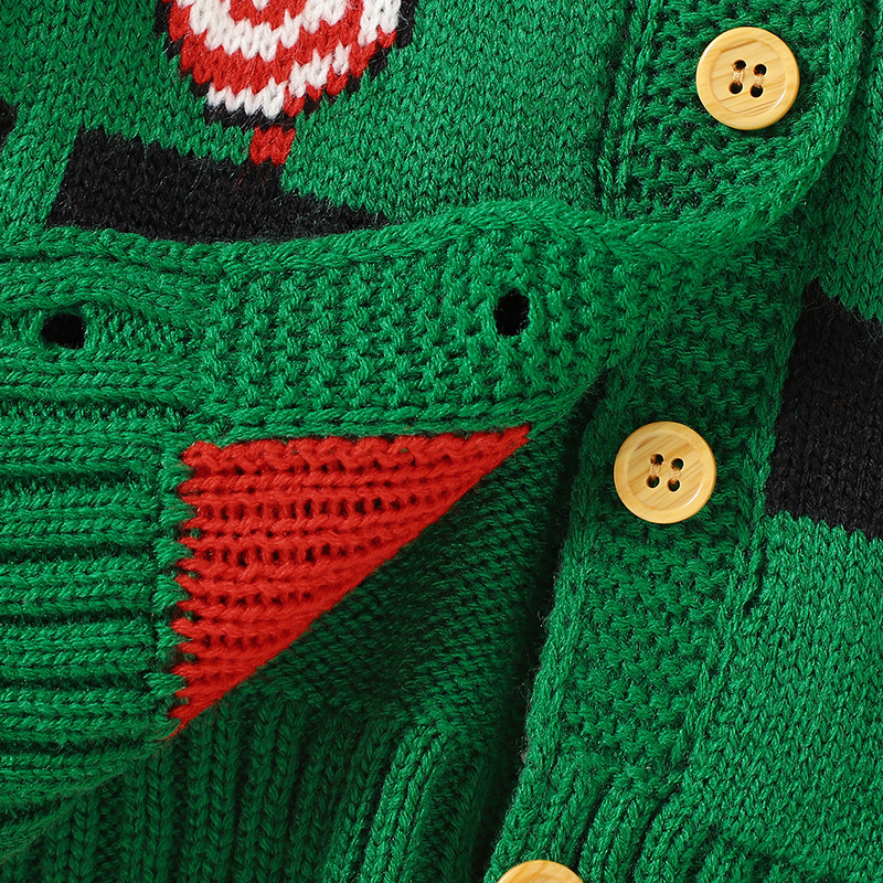 Jõulud beebikampsunid Kootud vastsündinud tüdrukule poisile roheline mantel mood kapuutsiga imikute jõuluriided armsad kommid pikkade varrukatega ülerõivad