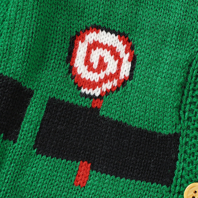 Jõulud beebikampsunid Kootud vastsündinud tüdrukule poisile roheline mantel mood kapuutsiga imikute jõuluriided armsad kommid pikkade varrukatega ülerõivad