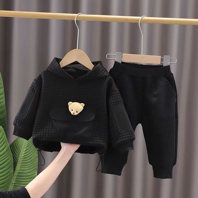 Lapitehnikas väikelaste ja beebipoiste kapuuts + dressipükste komplektid loomad aksessuaarid laste dressid lastele rõivad kevad sügis 1-5 aastat