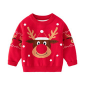 Sügisene laste kampsun, soe kahekihiline puuvillane laste kampsun, tüdrukute kampsun, talvine beebi jõulud hirve kudumiskampsun