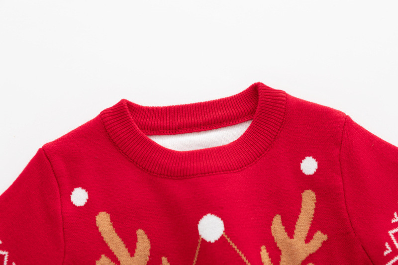 Sügisene laste kampsun, soe kahekihiline puuvillane laste kampsun, tüdrukute kampsun, talvine beebi jõulud hirve kudumiskampsun