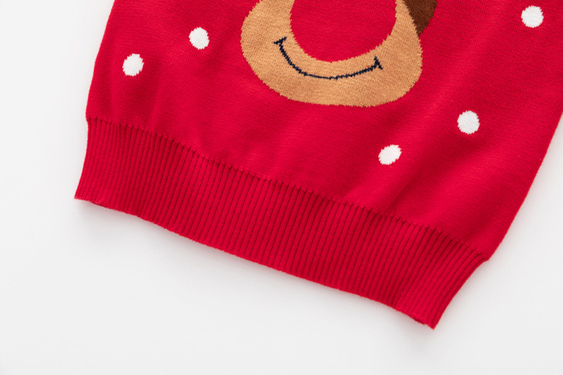 Sügisene laste kampsun, soe kahekihiline puuvillane laste kampsun, tüdrukute kampsun, talvine beebi jõulud hirve kudumiskampsun