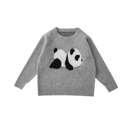Moda băiat fată panda pulover brodat epocă toamnă iarnă copil copil pulover tricotat casual din bumbac top haine pentru bebeluși1-10