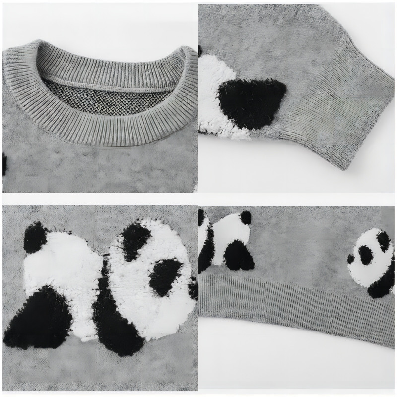 Moda băiat fată panda pulover brodat epocă toamnă iarnă copil copil pulover tricotat casual din bumbac top haine pentru bebeluși1-10