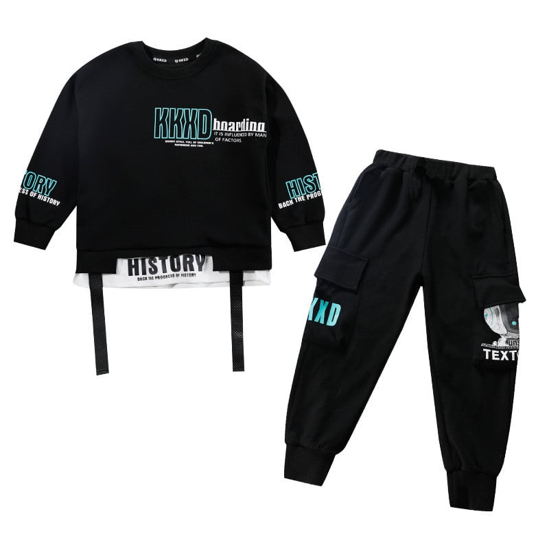 Kevad-sügis poiste lapiline tähestik Spaceman dressipluus + pükste komplektid koolilastele dressid 2-osalised 5–14-aastased lapsed