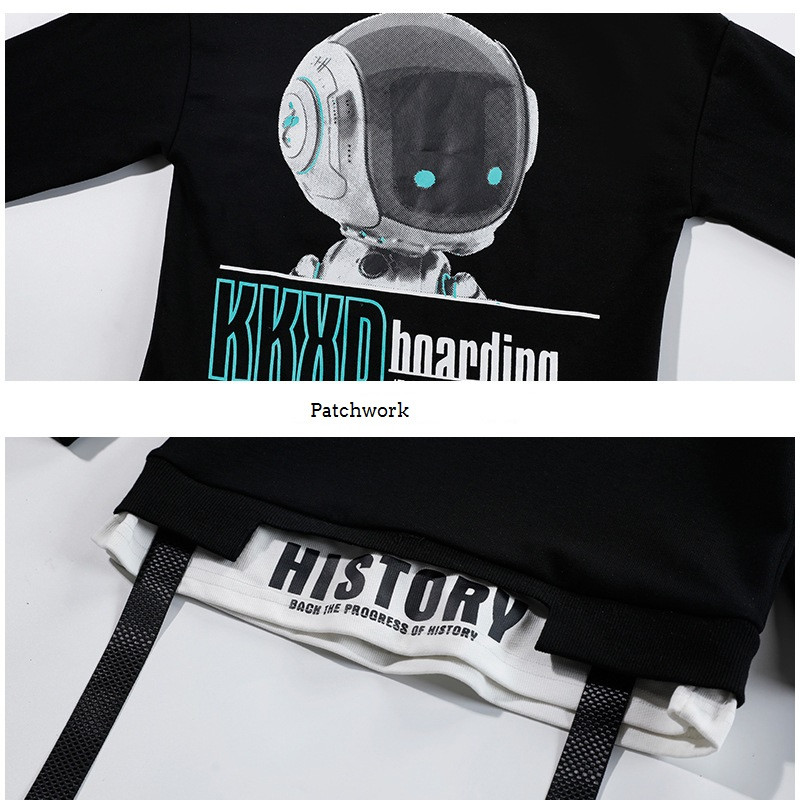 Kevad-sügis poiste lapiline tähestik Spaceman dressipluus + pükste komplektid koolilastele dressid 2-osalised 5–14-aastased lapsed