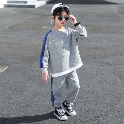 Kevad-sügis Poiste Kontrastne Lapiline Smile Dressipluus + Dressipükste Komplekt Laste Spordidress Kooli Lastele Komplektid Jooksuülikonnad 5-14 a.