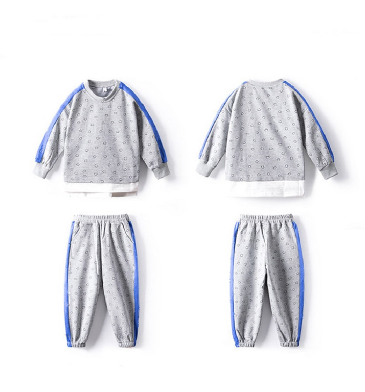 Kevad-sügis Poiste Kontrastne Lapiline Smile Dressipluus + Dressipükste Komplekt Laste Spordidress Kooli Lastele Komplektid Jooksuülikonnad 5-14 a.