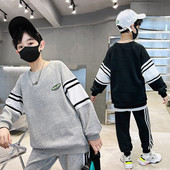 Primăvară Toamnă Băieți Set Hanorac în dungi + Pantaloni de trening pentru școală Copii Trening Tinuta de lucru pentru copii Costum Jogger pentru studenți 3-14 ani