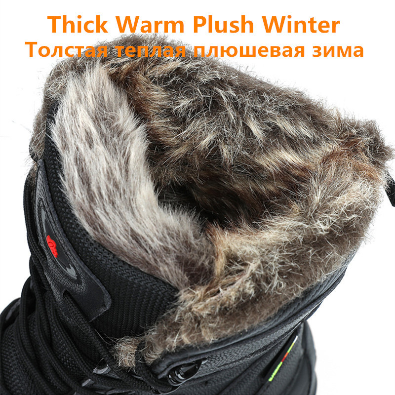 Зимни водоустойчиви мъжки ботуши Плюшени супер топли ботуши за сняг Мъжки маратонки Боти до глезена Външни пустинни бойни армейски ботуши Botas Hombre