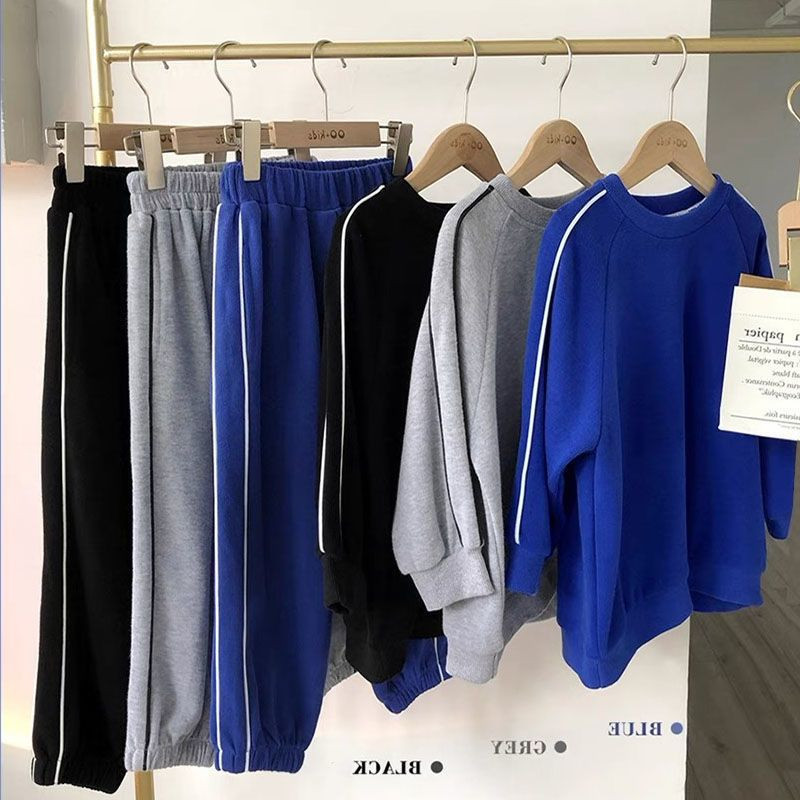 Trening pentru copii in dungi Seturi hanorace + pantaloni de trening pentru baieti Set jogger copii 2 piese tinute imbracaminte primavara toamna 1-11 ani