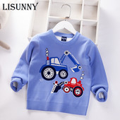Gyerek pulóver Fiú pulóver pulóver 2023 ősz tél új gyerekruházat rajzfilm autó divat pamut tipegő baba pulóver 2-7 éves korig