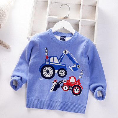 Gyerek pulóver Fiú pulóver pulóver 2023 ősz tél új gyerekruházat rajzfilm autó divat pamut tipegő baba pulóver 2-7 éves korig