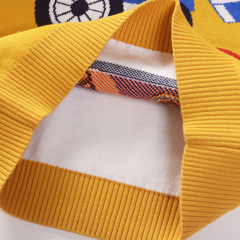 Gyerek pulóver Fiú pulóver pulóver 2023 ősz tél új gyerekruházat rajzfilm autó divat pamut tipegő baba pulóver 2-7 éves korig