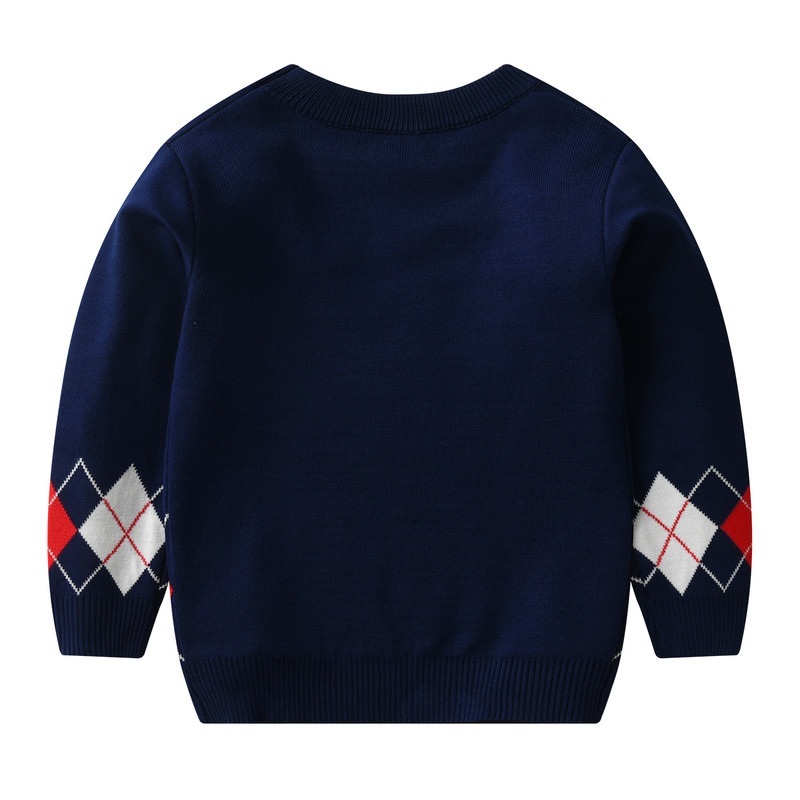 Pulover cald pentru băieți de toamnă și iarnă, cu zăbrele cu model, glugă, pulover cu mâneci lungi, pulover tricot pentru băieți, vânt colegiu