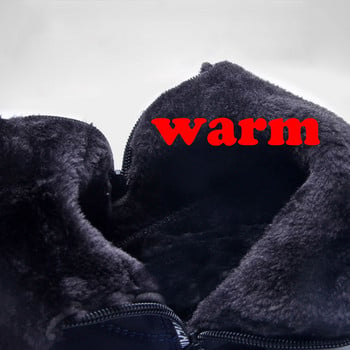 Зимни ботуши за сняг Мъже, жени Водоустойчиви пухени ботуши Леки нехлъзгащи се ежедневни обувки за сняг Дебели плюшени ботуши с топла кожа с цип