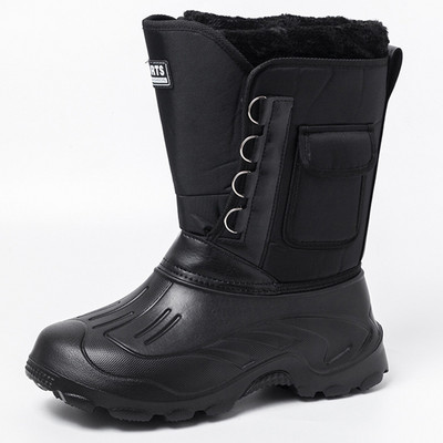 Cizme de iarnă pentru bărbați, impermeabile, 2022, anti-alunecare, pentru bărbați, cizme de zăpadă, pantofi cu platformă, cizme pentru bărbați, scurte, din pluș, pantofi de iarnă pentru bărbați, marimea plus 46