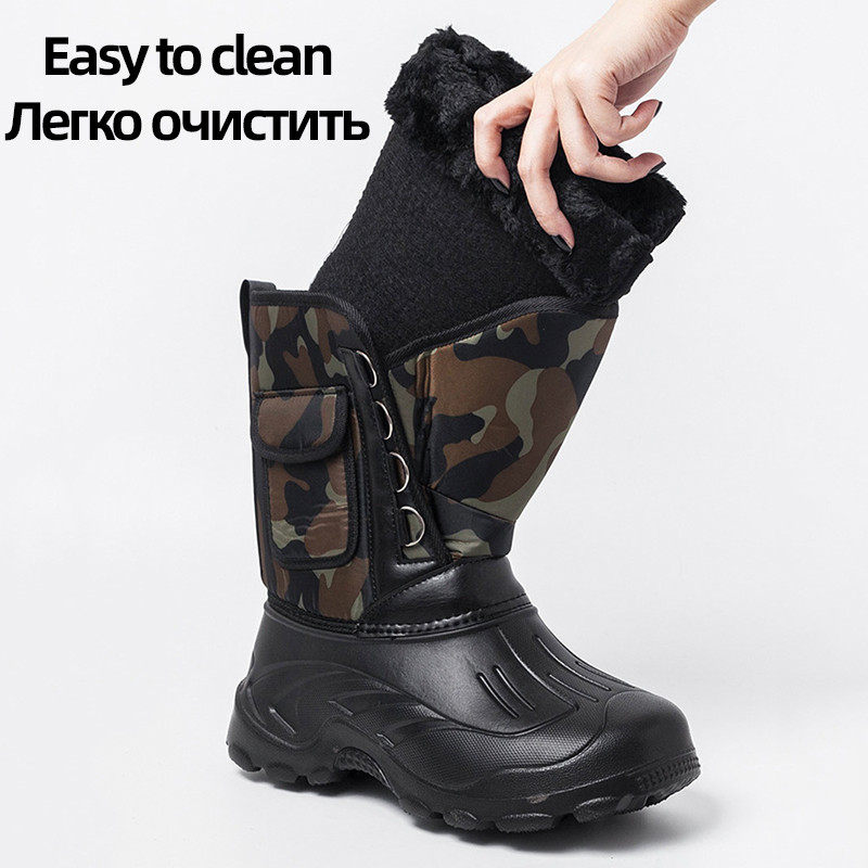 Cizme de iarnă pentru bărbați, impermeabile, 2022, anti-alunecare, pentru bărbați, cizme de zăpadă, pantofi cu platformă, cizme pentru bărbați, scurte, din pluș, pantofi de iarnă pentru bărbați, marimea plus 46