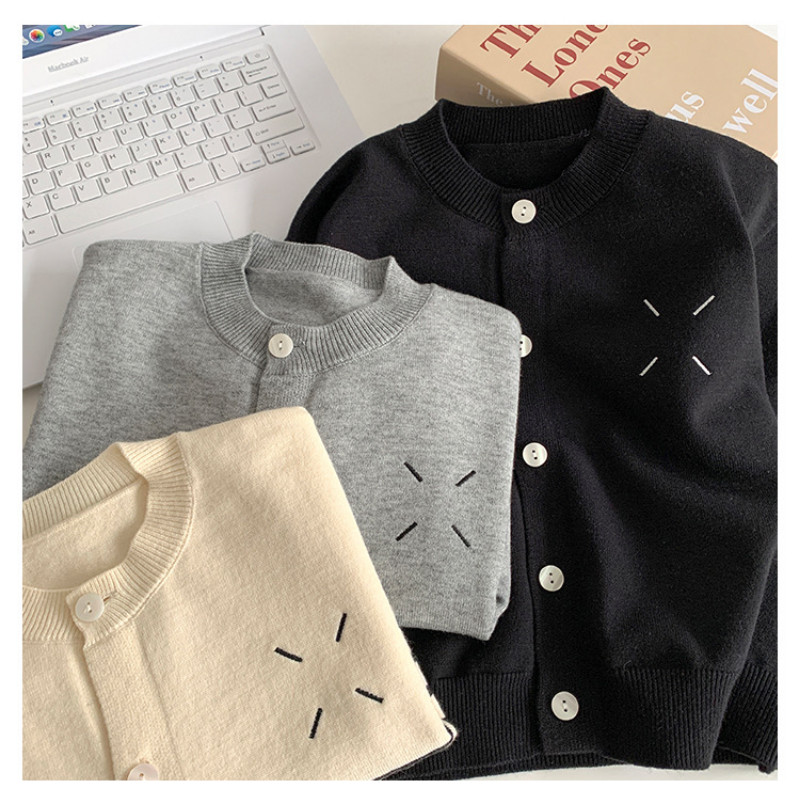 Laste kampsun 2023 jahe kevad-sügis korea stiilis vabaaja topp, tikitud uus moodne poiste lihtne kardigan