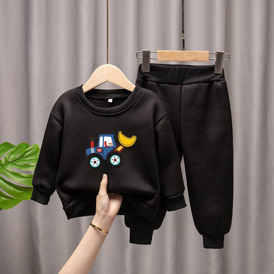 Детски анцуг с карикатурен принт Бебешки комплекти от полар, момичета, момчета Комплекти от поларени панталони Детски екипи Есен Зима 1-9 години