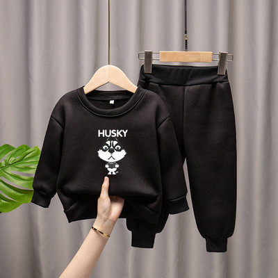 Детски анцуг с карикатурен принт Бебешки комплекти от полар, момичета, момчета Комплекти от поларени панталони Детски екипи Есен Зима 1-9 години