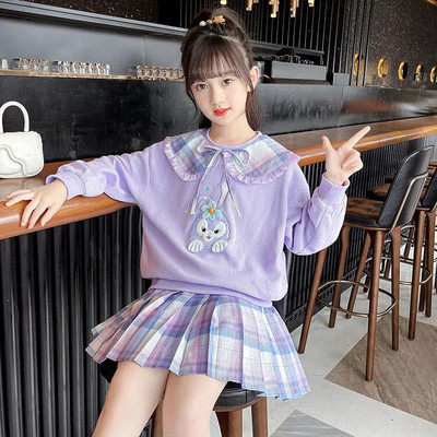 Tüdrukute seelikud Ülikonnad Sügisesed puhkerõivad Laste Pesapallivorm jakk+Lühike seelik 2tk Komplektid Korea stiilis Jk Lasteriiete komplektid