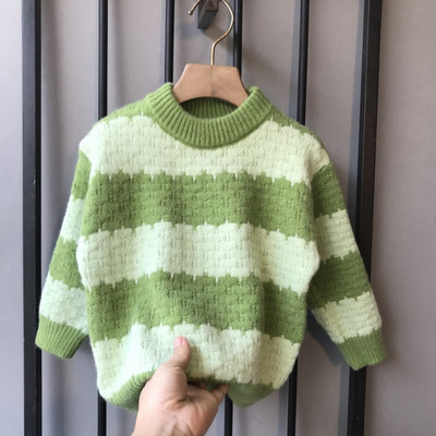 Uus sügistalvine poiste kampsun, triibuline žakaarkaelus ja alumine särk 2–10-aastastele lastele, silmkoelised kampsuntopid