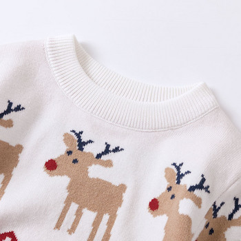 2023 Χριστουγεννιάτικο πουλόβερ με στάμπα για αγόρια για κορίτσια πλεκτό πουλόβερ Βαμβακερά ρούχα Φθινοπωρινά χειμωνιάτικα Χριστούγεννα Παιδικά Πλεκτά ρούχα από μαλακό μαλλί