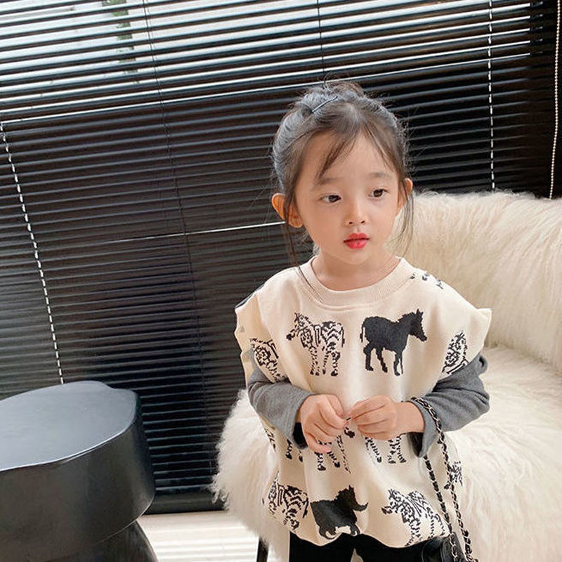 Tüdrukute sügisülikond Printsessi stiilis võlts kaheosaline kampsun + säärised Kevadriided Täiesti sobivad moodsad lasteriided