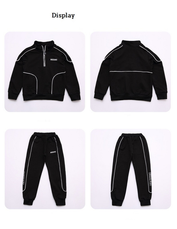 Pavasario rudens berniukams medvilninis plonas megztinis su puse užtrauktuku + sportinių kelnių rinkinys mokyklinis sportinis kostiumas vaikams darbo apranga bėgimo kostiumas 5-16 m.