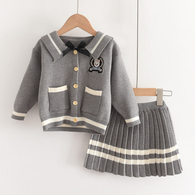 Bear Leader Girls Baby 2023 Mood Talvine silmkoelised rõivakomplektid Multifilmid Kampsunid Topid Volangid Seelikud Komplektid Lasteriided