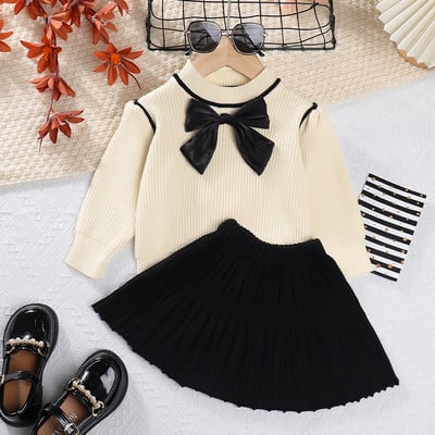 Bear Leader Girls Baby 2023 Mood Talvine silmkoelised rõivakomplektid Multifilmid Kampsunid Topid Volangid Seelikud Komplektid Lasteriided