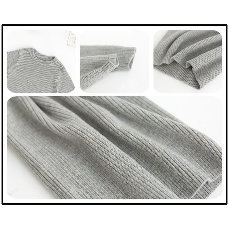 Pulover cu nervuri noi pentru copii, cu mânecă lungă, decolteu, culoare uni, pulover de tricotat, fetiță, băiat, tricotaj, haine calde, 2-7 ani