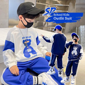 Kevad-sügis poiste kontrast multifilmi dressipluus + dressipükste komplekt Koolilapsed dressid Laste varustus Üliõpilaste sörkimiskostüüm 5-16 a.