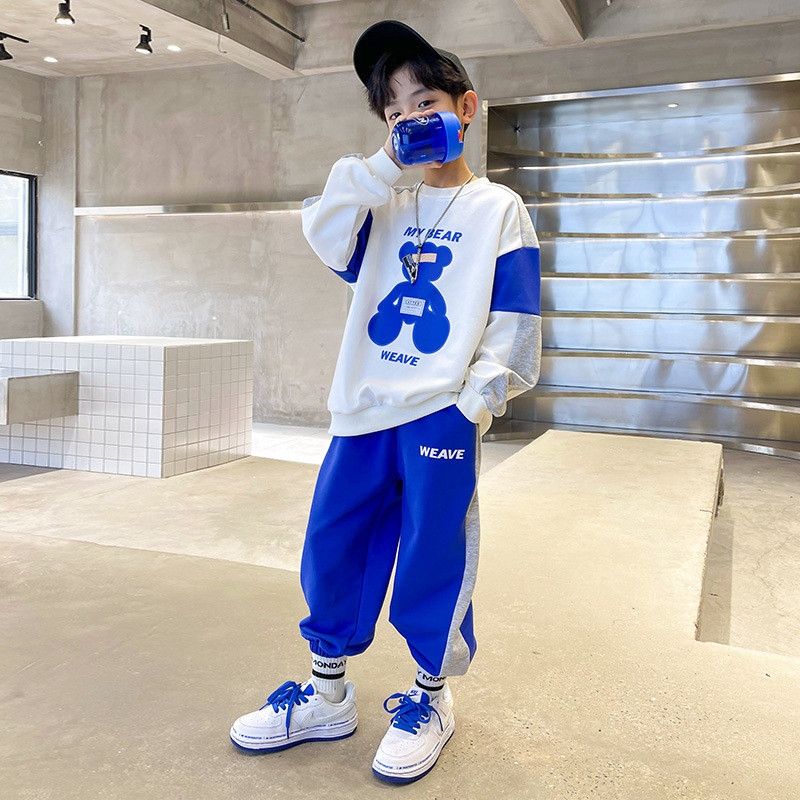 Kevad-sügis poiste kontrast multifilmi dressipluus + dressipükste komplekt Koolilapsed dressid Laste varustus Üliõpilaste sörkimiskostüüm 5-16 a.