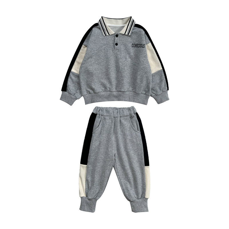 Baby Boys Contrast Alphabet dressipluus + dressipükste komplektid Laste dressid Laste varustus Jumper püksid Jogger komplekt 1-10 aastat