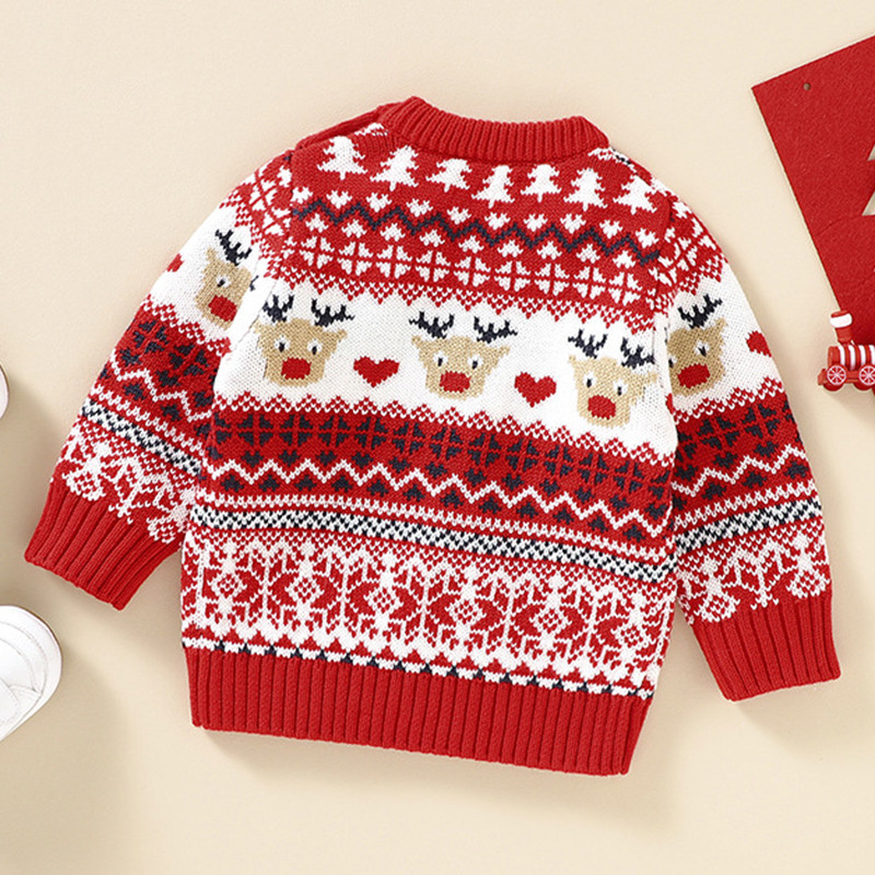 Pulovere pentru bebeluși Îmbrăcăminte de Crăciun Toamnă Iarnă Copii Băieți Fete Haine Pulover imprimeu desene animate Mâneci lungi Pulover Tricotat Topuri Manta