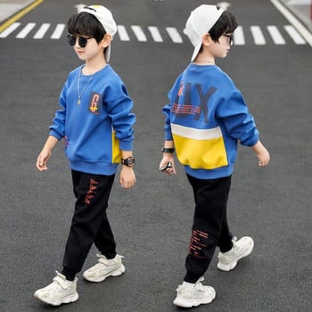 Детски анцуг Комплекти за момчета Тийнейджърски комплекти корейски детски дрехи Пролет 2023 Детски суичър + панталон Комплекти за момчета Комплект от две части