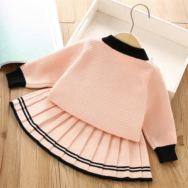 Komplekti talveriided tüdrukutele kampsun ja seelik Uued lapsed helmed kootud riided Ülikonnad 1-7 a. lastele Soe kampsun.