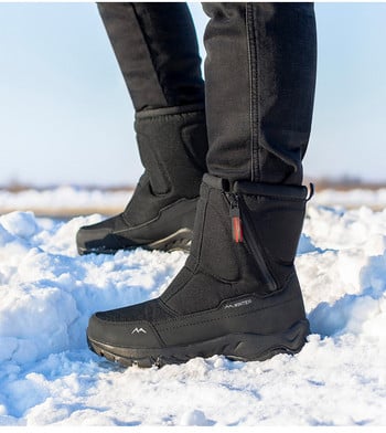 2023 Удобни неплъзгащи се външни ботуши Дамски обувки Мъжки ботуши за сняг Ботуши на платформа Глезени Плюшени топли удебелени зимни обувки Мъжки