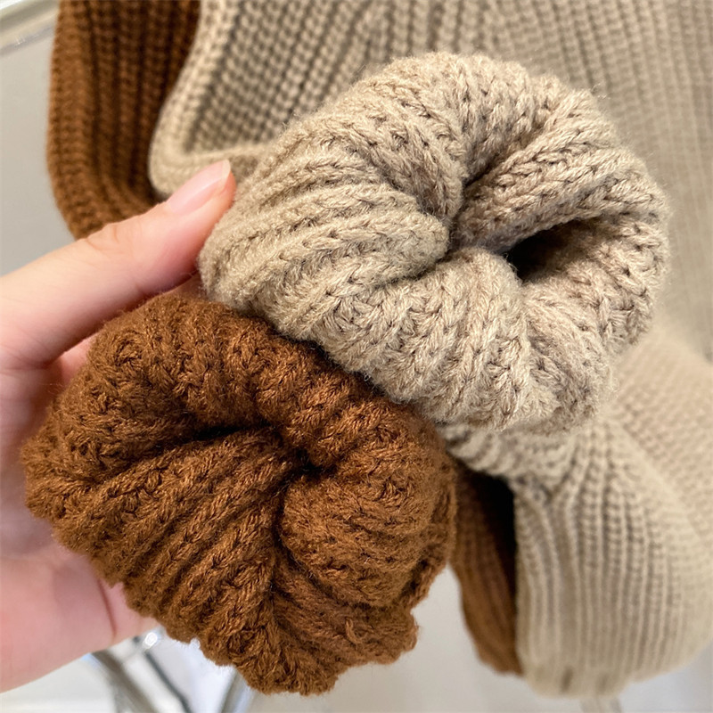 Lasteriided Unisex kampsun Korea 2023 Sügis Uus Paks Talvine Poolkõrge Kaelus Lihtne Ühevärviline Moodne Kootud