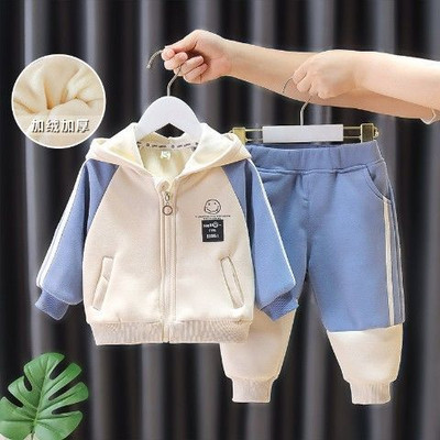 Laste riidekomplekt Talvine plüüsis kampsun Laste kapuutsiga riided 1-6a poistele ja tüdrukutele soojad komplektid Kaheosalised laste vabaaja riided