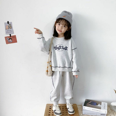 Lastekomplekt Sügisene uus 2023 Tüdrukute topid+püksid Kaheosaline ülikond Kevadised Lasteriided Beebiriided