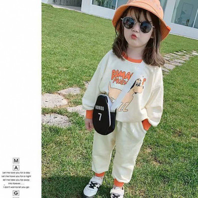 Lastekomplekt Sügisene uus 2023 Tüdrukute topid+püksid Kaheosaline ülikond Kevadised Lasteriided Beebiriided