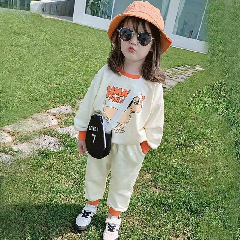 Lastekomplekt Sügisene uus 2023 Tüdrukute topid+püksid Kaheosaline ülikond Kevadised Lasteriided Beebiriided