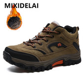 MIXIDELAI Téli Szőrme Meleg hócsizma Férfi Cipők Férfi Csizmák Felnőtt csúszásmentes gumi Alkalmi munkabiztonság Unisex bokacsizma