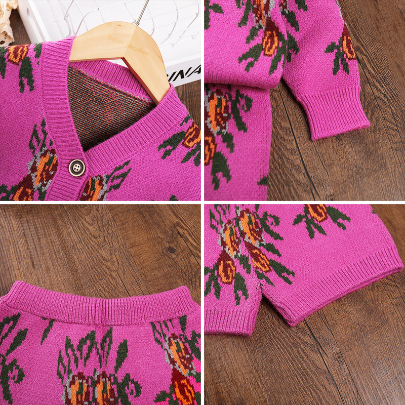 Σετ πουλόβερ για κορίτσια Bear Leader 2023 Φθινόπωρο και Χειμώνας Νέο μπλουζάκι με εμπριμέ ζακέτα + σορτς Σετ πλεκτού για κορίτσια δύο τεμαχίων