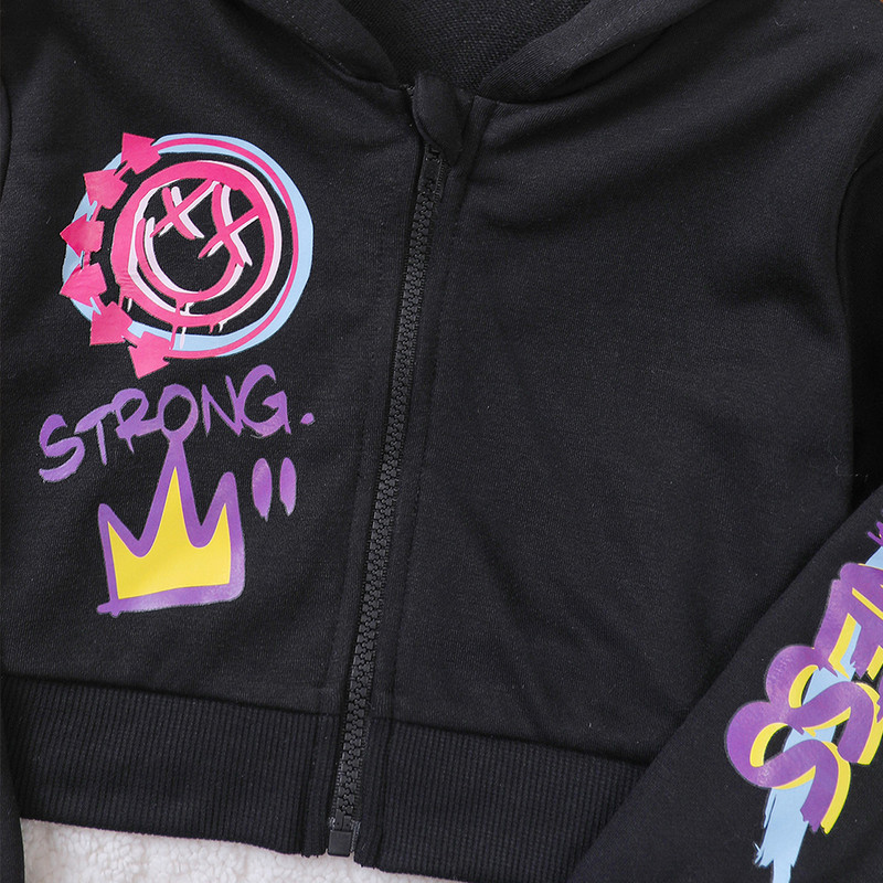 2-osalised rõivad tüdrukutele dressirõivaste komplektid, kirjaga kapuuts ja jooksjapüksid, dressirõivaste komplektid