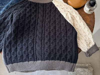 Pulover pentru copii 2023 toamna nou Pulover cu cusături băieți și fete haină pentru bebeluși cardigan tricotat de culoare contrastantă Moda