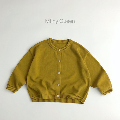 5336C Pulover Copii 2023 Primavara Toamna Bumbac Tricotat Cardigan Manta Pulover Copii Culoare Solidă 1-7 Ani Pulover Fetă